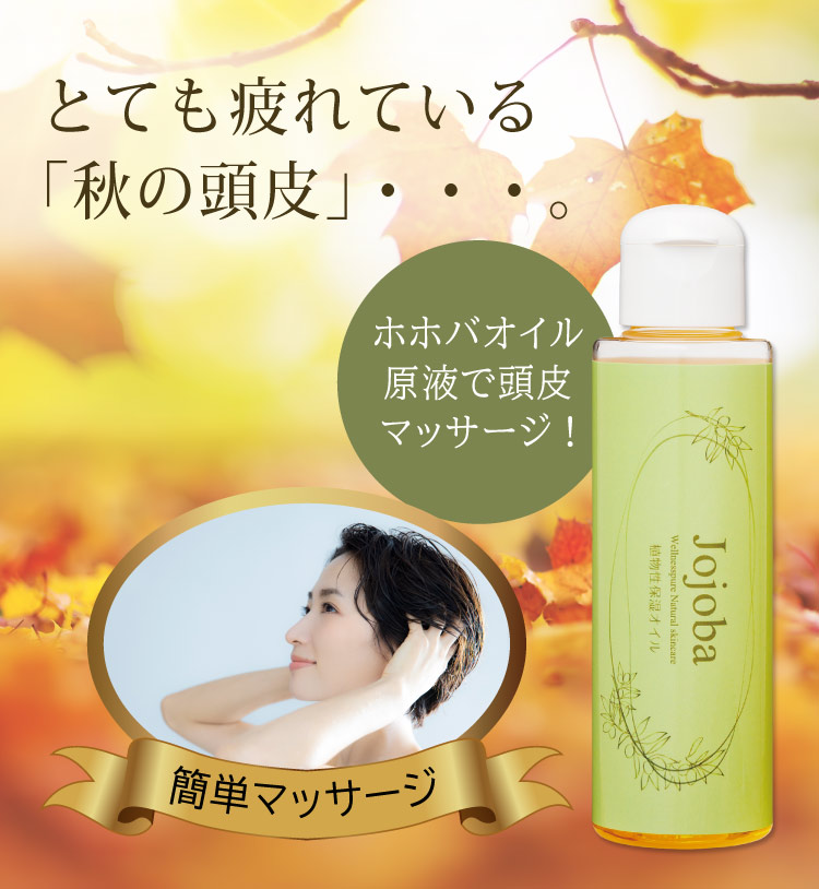 とても疲れている「秋の頭皮」。ホホバオイル原液で頭皮マッサージ